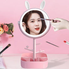 Load image into Gallery viewer, Portable Adjustable 180 Degree Rotation Fashion LED Vanity Mirror - Pink
