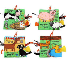 Load image into Gallery viewer, Jollybaby Soft Cloth Baby Books - Farm Tails
