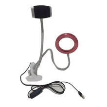 Load image into Gallery viewer, Selfie Ring Light with Smartphone Clip and Desktop Mount
