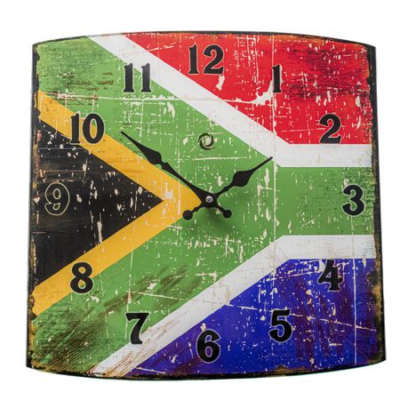 Quintessential Clocks - South African Flag - Decorative Glass Wall Clock