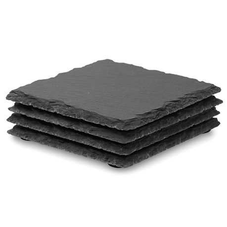 4 Piece Slate Coaster Gift Set - Kitchen Tabletop Decor