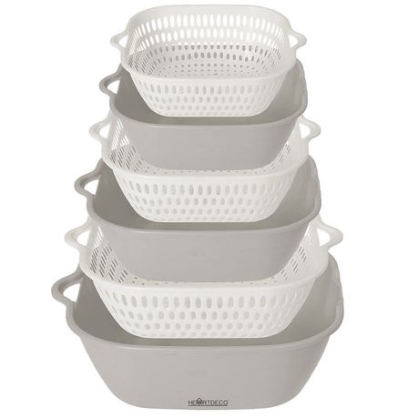 Heartdeco 6 Pieces Kitchen Colander Strainer Bowl Set