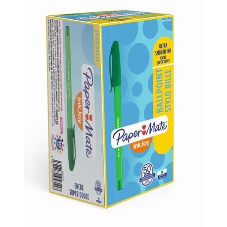 PAPER MATE Inkjoy 100 Capped Ball Pen - Green (Box of 50) Buy Online in Zimbabwe thedailysale.shop