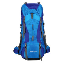 Load image into Gallery viewer, 75 Litre Outdoor Camping Backpack - Blue
