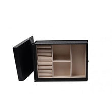 Load image into Gallery viewer, Jewelry Box Organize with USB Lighted Makeup Mirror - Black
