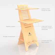 Load image into Gallery viewer, A-Stand - Height Adjustable, Mobile, Standing Desk
