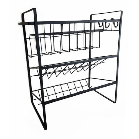 3-Tier Stanless Steel Kitchen Spice Bottles Jars Storage Organizer Rack