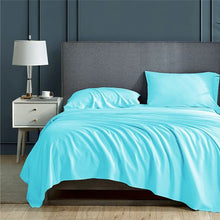 Load image into Gallery viewer, Wrinkle Resistant Egyptian Comfort Sheet Set 4 Piece Double: Duck Egg Blue
