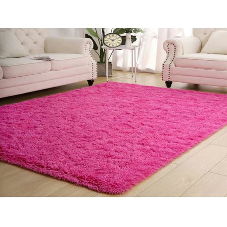 Pink Shaggy Fluffy Rug\Carpet (150x200) Buy Online in Zimbabwe thedailysale.shop