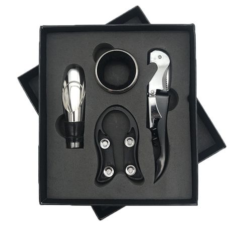 CheffyThings Wine Bottle Opener Set Black Buy Online in Zimbabwe thedailysale.shop