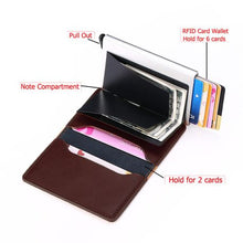 Load image into Gallery viewer, PU Leather Aluminium RFID Credit Card Holder Case-Coffee
