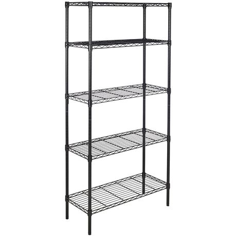 Anchor Heavy Duty 5 Tier Black Steel Wire Storage Shelving 160Kg per shelf