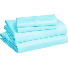 Load image into Gallery viewer, Wrinkle Resistant Egyptian Comfort Sheet Set 4 Piece Double: Duck Egg Blue
