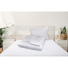 Load image into Gallery viewer, 5 Piece Classic Quilted Bed Spread Set - 240cm x 210cm - White Quilt
