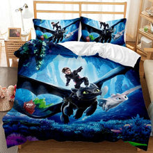 Load image into Gallery viewer, How To Train Your Dragon Onwards 3D Printed Double Bed Duvet Cover Set
