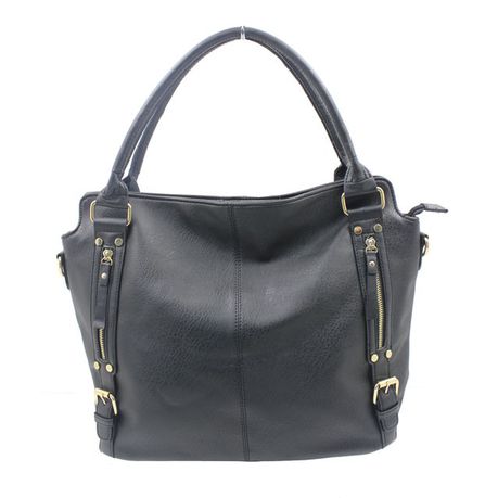 Blackcherry Multi Zip Panel Tote-Black