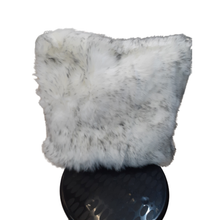 Load image into Gallery viewer, White &amp; Black Fluffy Faux Cushion
