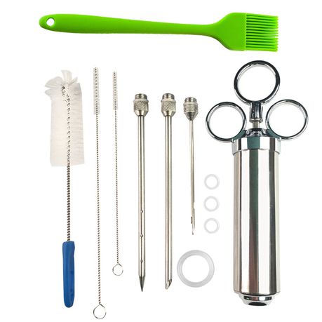 Kitchen Braai BBQ Meat Injector Syringe Kit Stainless Steel Marinade Buy Online in Zimbabwe thedailysale.shop