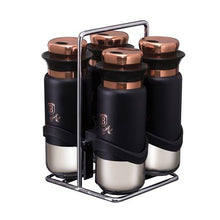 Load image into Gallery viewer, Berlinger Haus 5 Piece Steel and Glass Spice Shaker Set - Black Rose Collectiom
