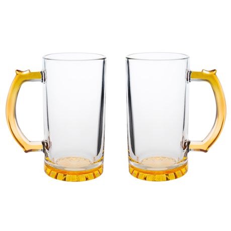 Creative Artglass Set of 2 PUB Beer Mugs 500ml with Coloured Base & Handle Buy Online in Zimbabwe thedailysale.shop