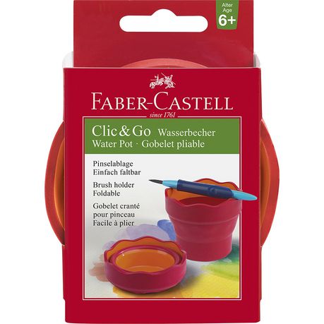 Faber-Castell Clic & Go Water Pot - Red/Orange