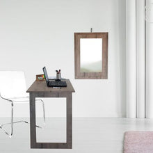 Load image into Gallery viewer, Fold Up Wall Mounted Study Desk &amp; Mirror 80x60cm - Rustic Wood
