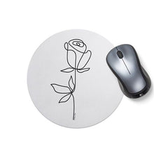 Load image into Gallery viewer, Hey Casey! Rose Line Art Mouse Pad
