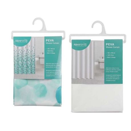 2 Shower Curtains Blue & White