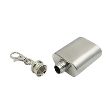 Load image into Gallery viewer, Mini Stainless Steel Key Chain Hip Flask - Travel Size 1oz
