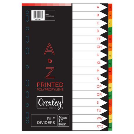 Croxley Indices Printed A - Z with 16 Dividers Set