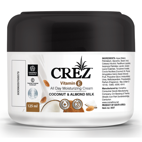 Crez Vitamin E Enriched Body Cream with Coconut and Almond Milk - 125ml