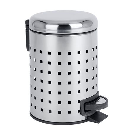 Wenko - 3L Pedal Bin - Leman - Perforated Stainless Steel