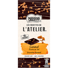 Load image into Gallery viewer, Nestlé Les Recettes De L’atelier Dark Chocolate Salted Caramel 115g Slab
