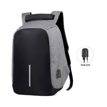 Load image into Gallery viewer, Anti theft back pack (Dual port) - Grey
