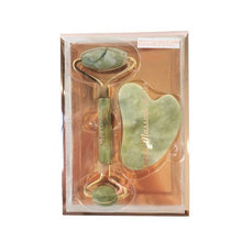 Load image into Gallery viewer, Kissinger Facial Jade Roller Massager &amp; Gua Sha Set - Genuine Jade
