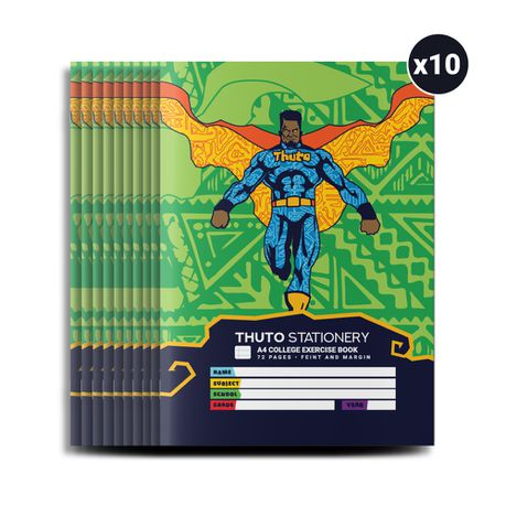 Thuto A4 72 Pages Feint&Margin Exercise Book(Pack of 10)-Super Hero Edition Buy Online in Zimbabwe thedailysale.shop