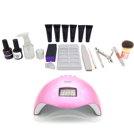 Poly Gel Nail Polish Starter Kit & 48w LED Nail Lamp - 20 Piece set Buy Online in Zimbabwe thedailysale.shop