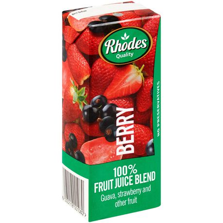 Rhodes 100% Fruit Juice Berry 24 x 200 ML Buy Online in Zimbabwe thedailysale.shop