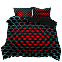 Load image into Gallery viewer, Chromacool 3D Printed Double Bed Duvet Cover Set Red/Black
