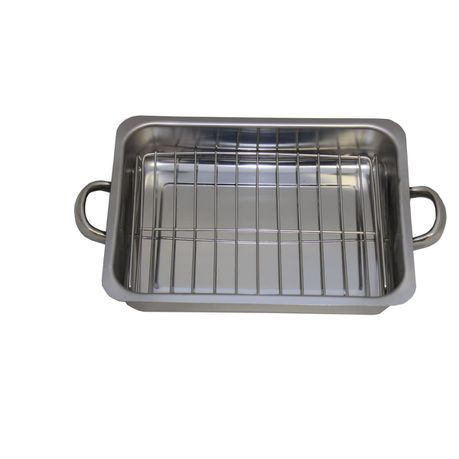 Steelking Roasting Pan with Grill Rack Buy Online in Zimbabwe thedailysale.shop