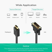 Load image into Gallery viewer, UGreen DP M to DVI-D M (24+1) 2m Cable - Black
