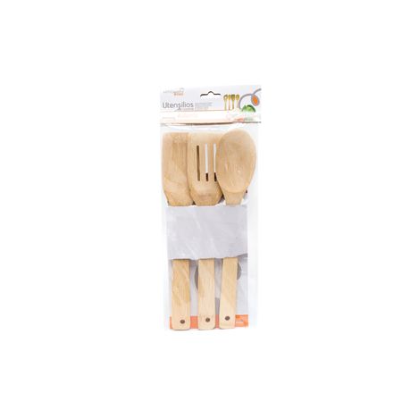 Wooden Kitchen Utensil Set of 3 -Spoon, Spatula and Turner Buy Online in Zimbabwe thedailysale.shop