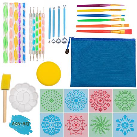 Aon-Art 35 Piece Mandala Dotting Art Tool Set with Storage Bag Buy Online in Zimbabwe thedailysale.shop