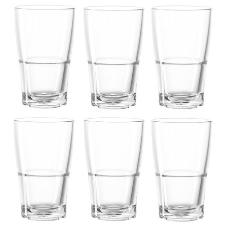 Leonardo Glass Tumbler for Caffe Latte or Iced Coffee SENSO 390ml: Set of 6