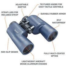 Load image into Gallery viewer, Bushnell H2O 7x50 Waterproof Porro Prism Binoculars- Dark Blue
