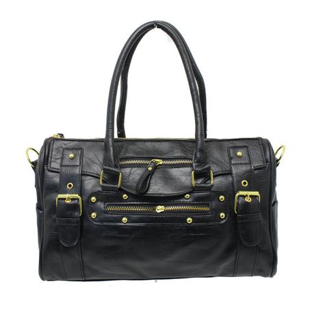 Blackcherry Multi Zip Barrel Bag-Black Buy Online in Zimbabwe thedailysale.shop