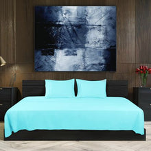 Load image into Gallery viewer, Wrinkle Resistant Egyptian Comfort Sheet Set 4 Piece King: Duck Egg Blue
