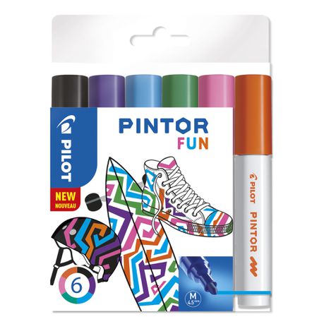 Pilot SW-PT Medium Point Pintor Paint Marker - Fun Wallet of 6