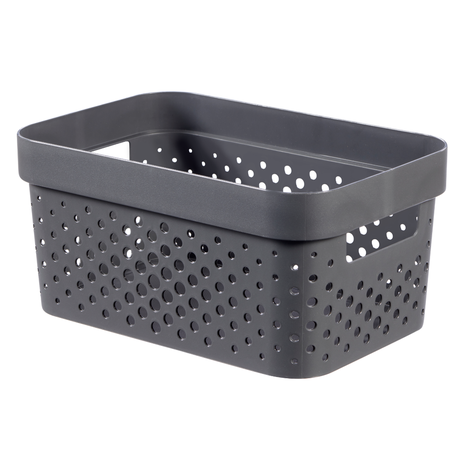 Curver By Keter Infinity 4.5L Storage Basket With Dots - Dark Grey