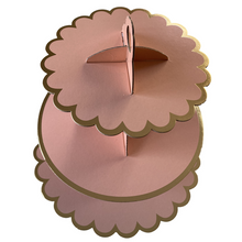 Load image into Gallery viewer, 3 Tier Cupcake Stand - Pink and Gold - Reusable
